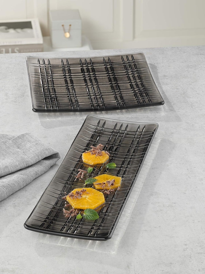 Spiegelau & Nachtmann, Servierplatten-Set, 2-tlg., Quadratisch, Kristallglas, Square, Grösse: 21 cm,