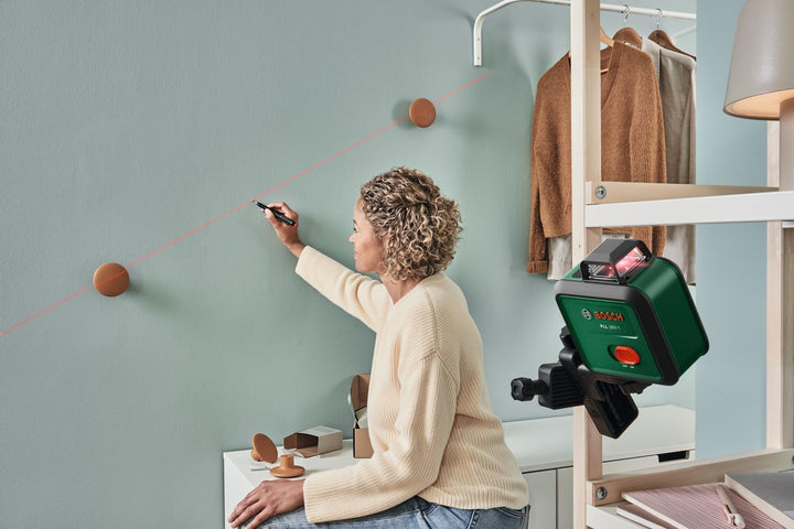 Bosch Linienlaser PLL 360-1 (selbstnivellierender 360°-Linienlaser, ±0,4 mm/m Genauigkeit, 12 m Arbe