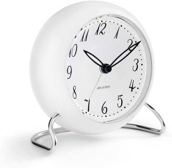 Arne Jacobsen Tischuhr Ø11 cm LK Originaldesign minimalistischer Ausdruck, Weiss 11cm Weiss, 11cm We