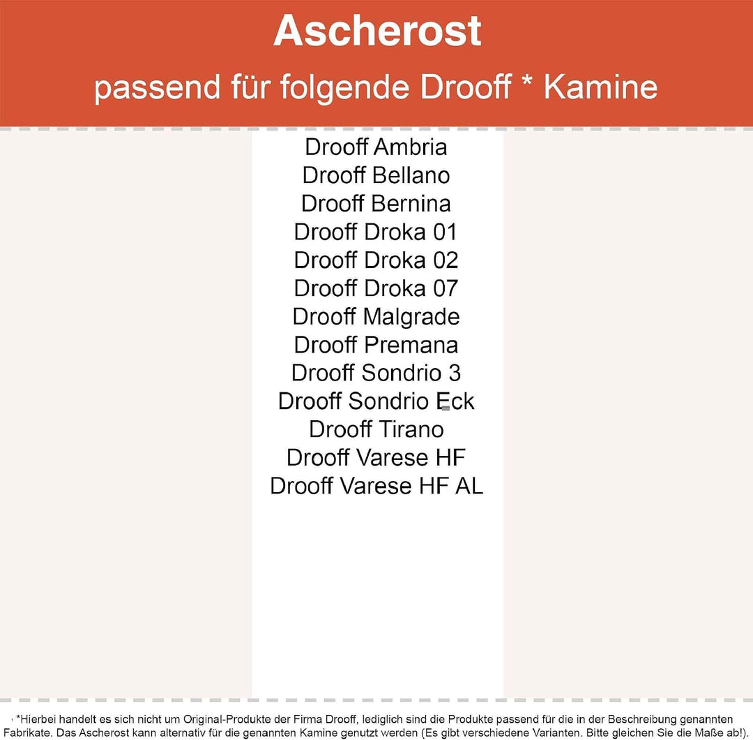 Kaminrost/Ascherost Rund Ø 200 x 15 mm passend für Drooff ** Kaminöfen inkl. Modellübersicht - Asche