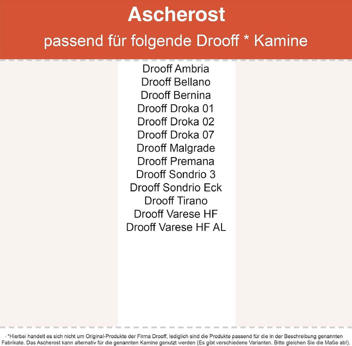 Kaminrost/Ascherost Rund Ø 200 x 15 mm passend für Drooff ** Kaminöfen inkl. Modellübersicht - Asche
