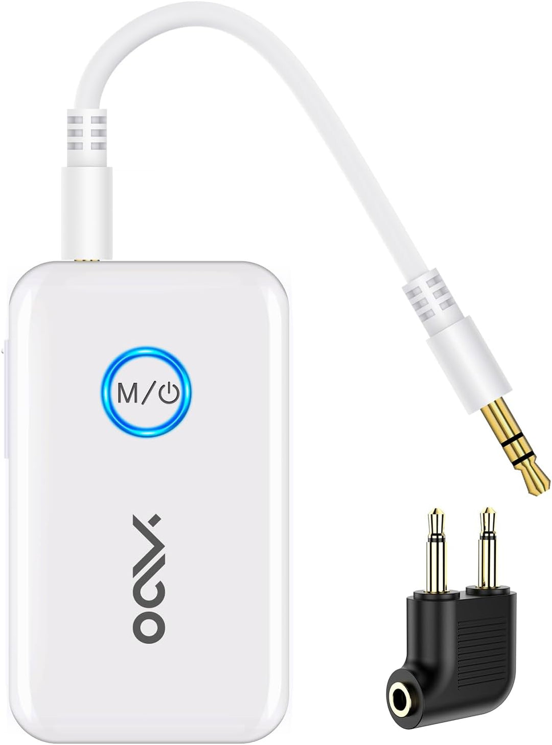YMOO Bluetooth Adapter 5,3 für TV an Zwei Bluetooth Kopfhörer,3,5 mm Klinke AUX Audio 2 in 1 Bluetoo
