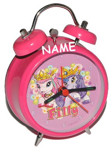 alles-meine.de GmbH Kinderwecker Filly Einhorn Magic - incl. Namen - für Kinder Wecker rosa Pferd Me