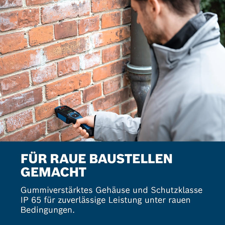 Bosch Professional Pin-Feuchtemessgerät GMP 2-15 (misst 37 Holzarten und 10 Baustoffe, integriertes