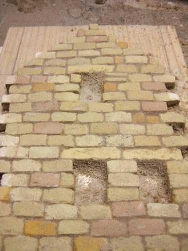 150 rechteckige Ruinenbausteine, sandfarbig (Ocker)
