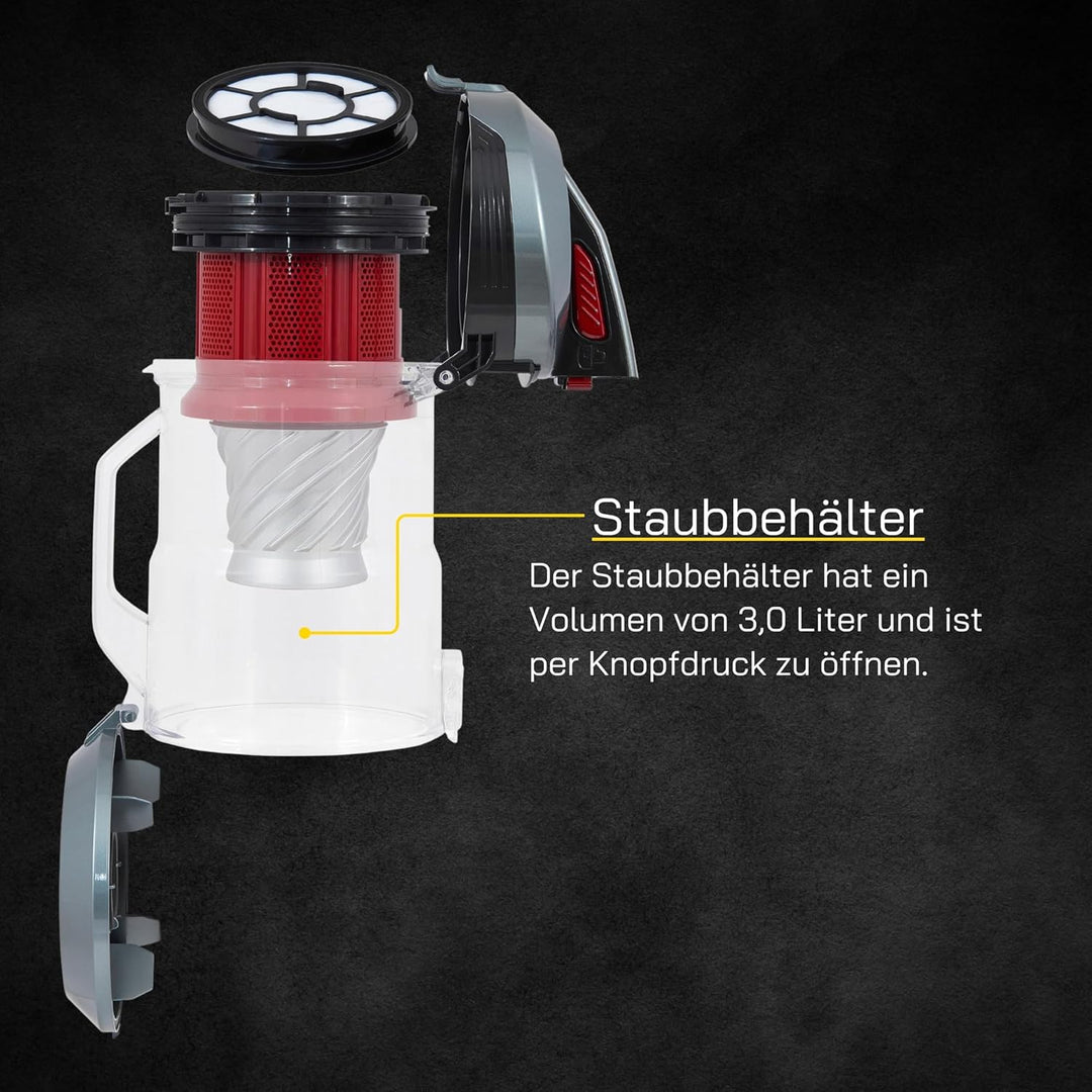 Multi Zyklon Staubsauger CLEAN 3010 | Staubsauger beutellos | Parkettdüse | Turbodüse | 3 L Staubbeh