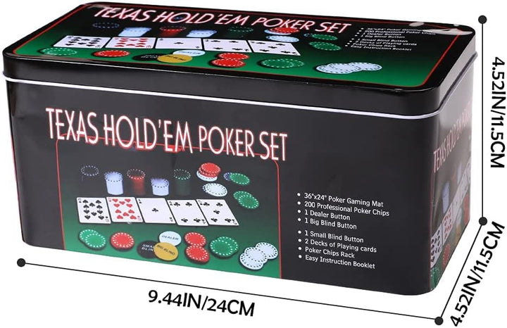 powerking Pokerset für Texas Holdem, Blackjack 200 Chips Pokerset mit Tischdecke Spiel für Familie F