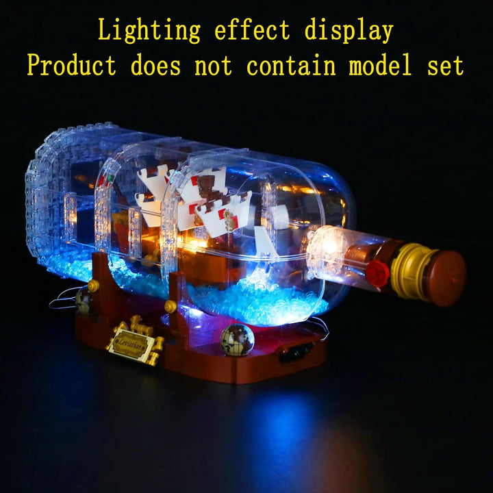 GEAMENT LED Licht-Set (Fernbedienung) Kompatibel mit Lego Schiff in der Flasche - Beleuchtungsset fü