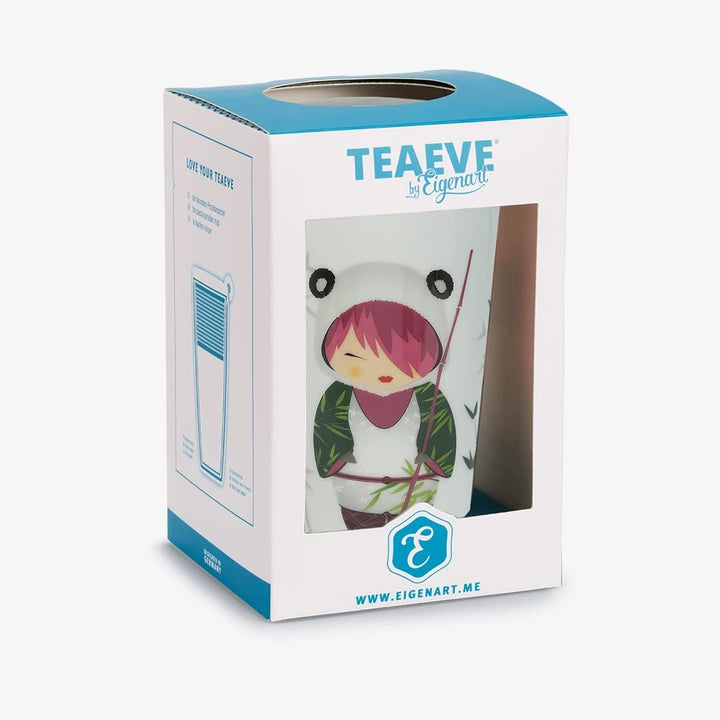 Eigenart TEAEVE Teebecher "Little Animals - Panda", Becher mit Sieb + Deckel im Geschenkkarton