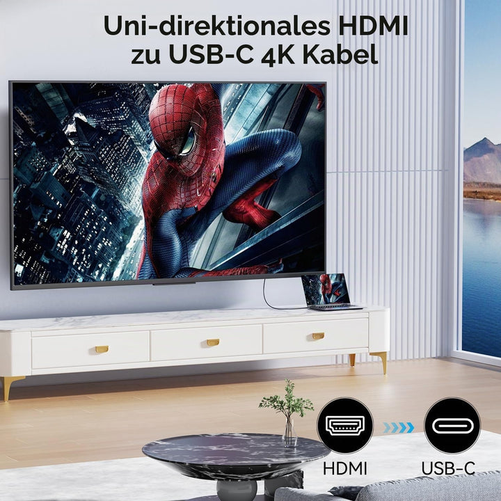 BENFEI HDMI auf USB C Kabel 1,8M 4K@60Hz, Unidirektionaler HDMI Computer zu USB-C Monitor Adapter fü