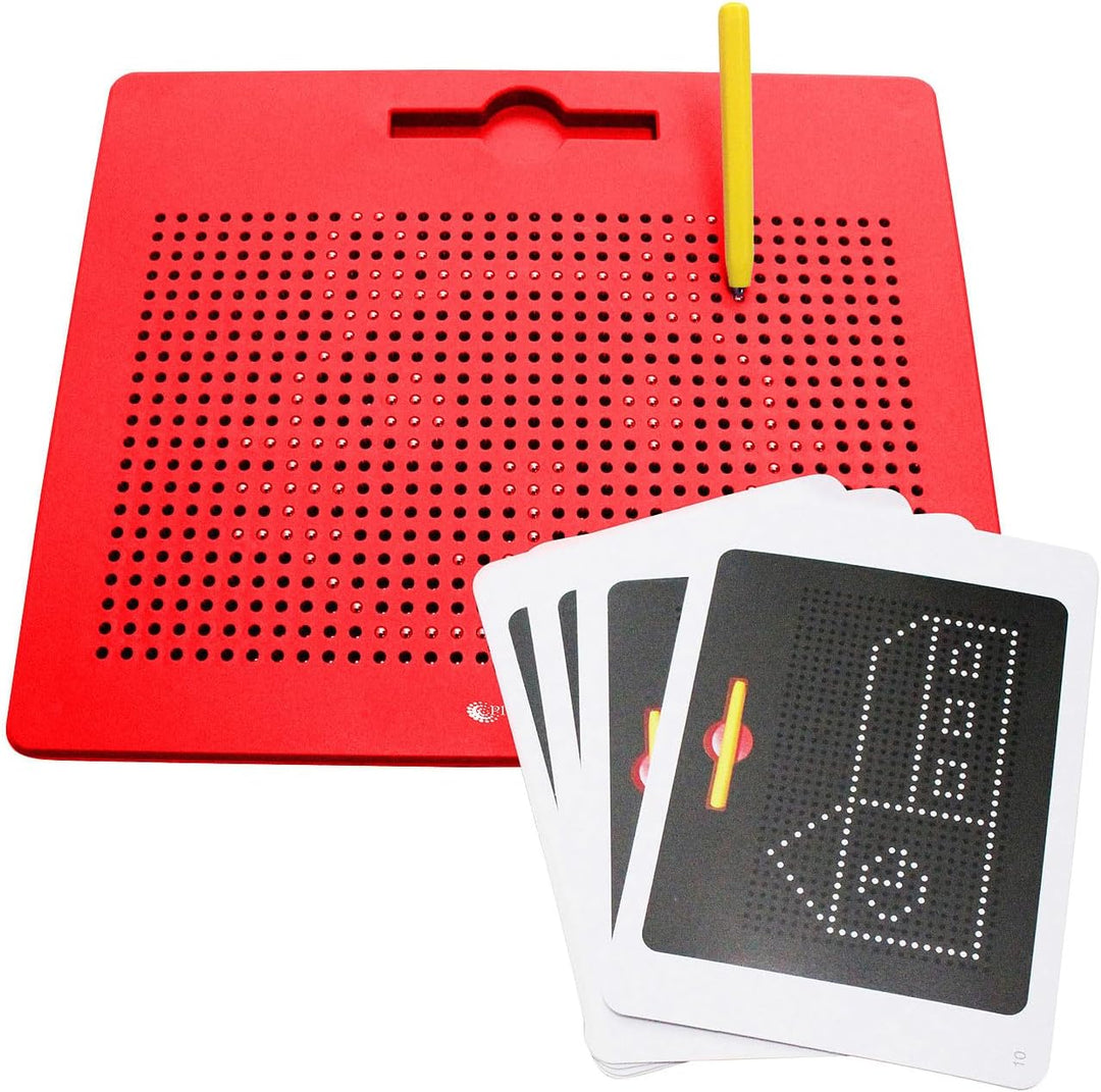 Magnetspielzeug: 2er-Set magnetische Reise-Zeichentafeln, Stift & Vorlagen, rot (Tafel)