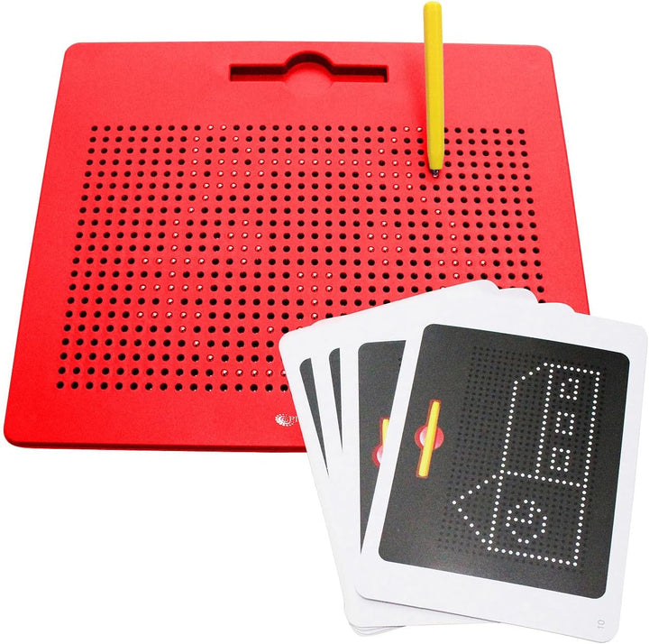 Magnetspielzeug: 2er-Set magnetische Reise-Zeichentafeln, Stift & Vorlagen, rot (Tafel)