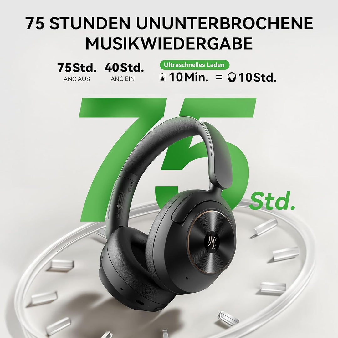 OneOdio Focus A6 Hybrid Active Noise Cancelling Kopfhörer – 75h Spielzeit, LDAC Hi-Res Sound, Blueto