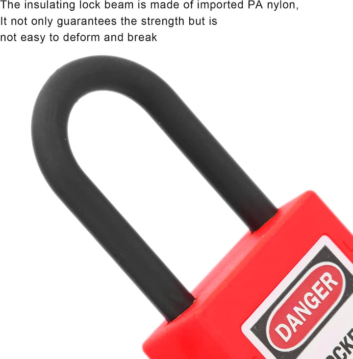 Lockout-Schloss, 38 Mm Nylon-Sicherheits-Vorhängeschloss für Industriegelände, Sicherheits-Vorhänges