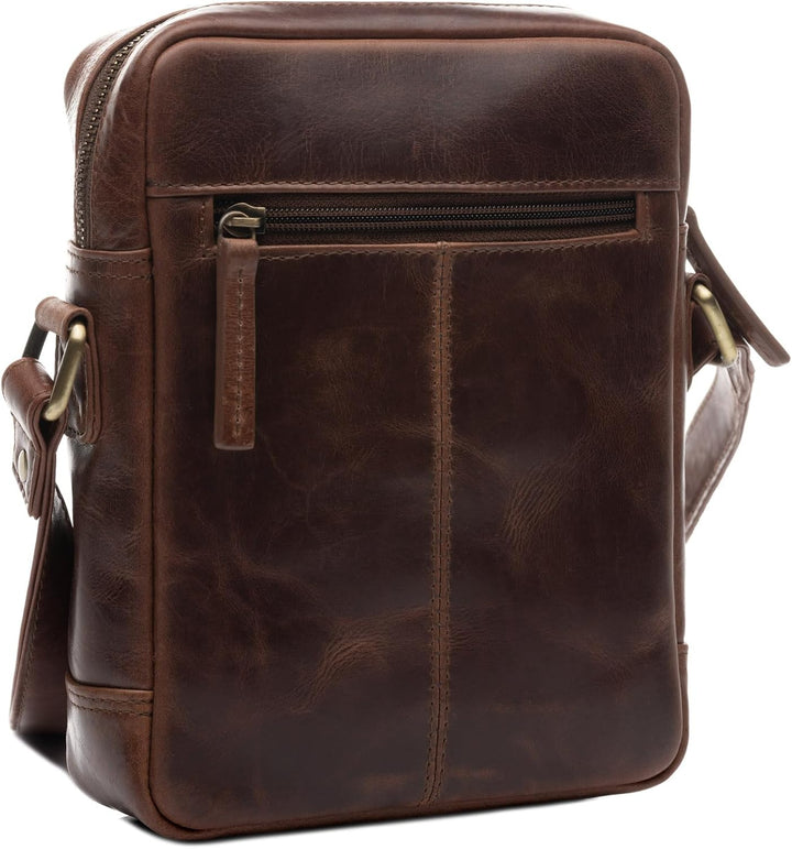 VS SID & VAIN kleine Umhängetasche echt Leder - Messenger bag DUBLIN - Schultertasche mit Schultergu