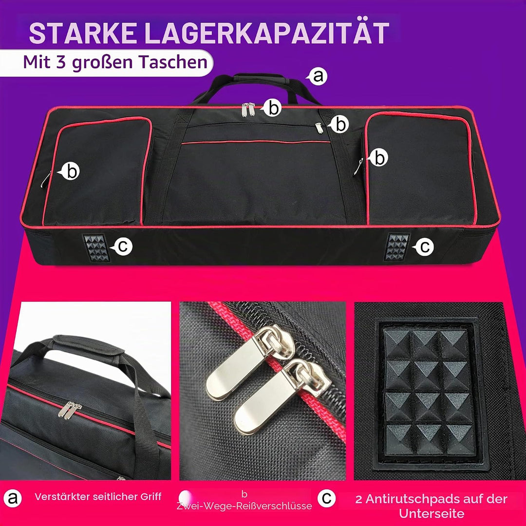 Ruibo Keyboardtasche 61 Tasten,Gigbag 600D Oxford-Tuch mit 10 mm Baumwoll-Gepolstert,Tragbar Langleb