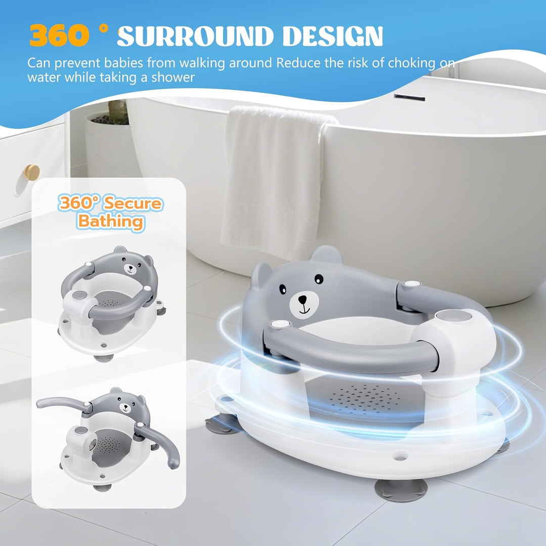 baby-badewannensitz Babybadsitz, stabiler Babybadsitz mit 4 Saugtaschen, tragbarer Badestuhl für Dus