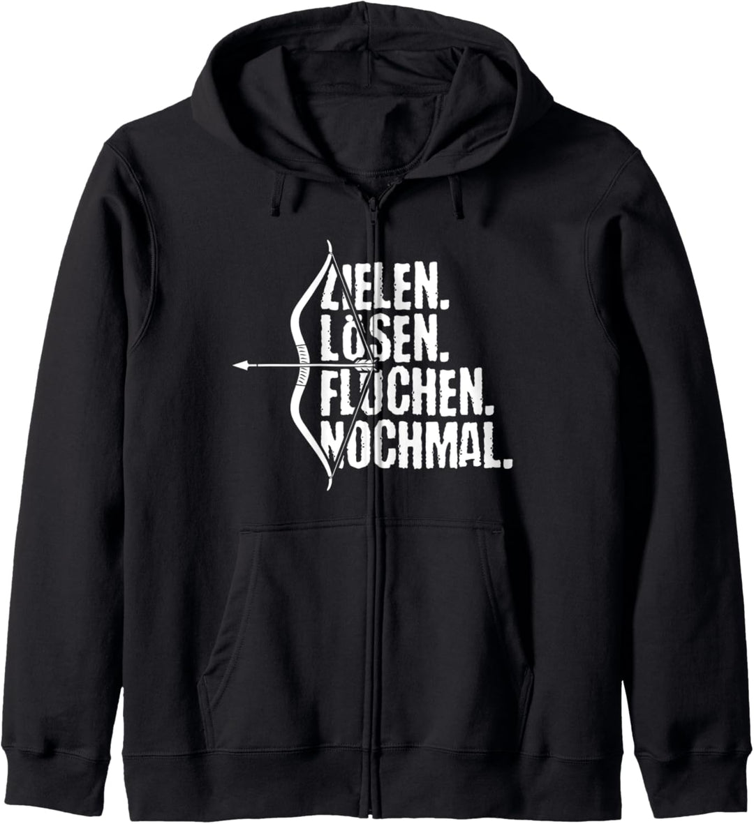 Pfeil und Bogen Zielen Lösen Fluchen Lustiges Bogenschiessen Kapuzenjacke