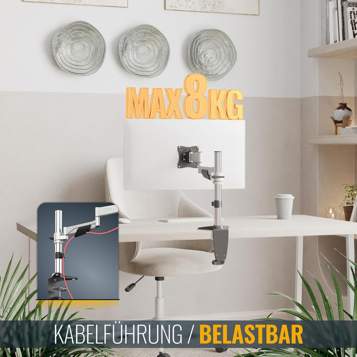 RICOO Monitor Halterung Tisch, VESA Tischhalterung für 13-30 Zoll, Monitorhalterung 1 Monitor Arm TS