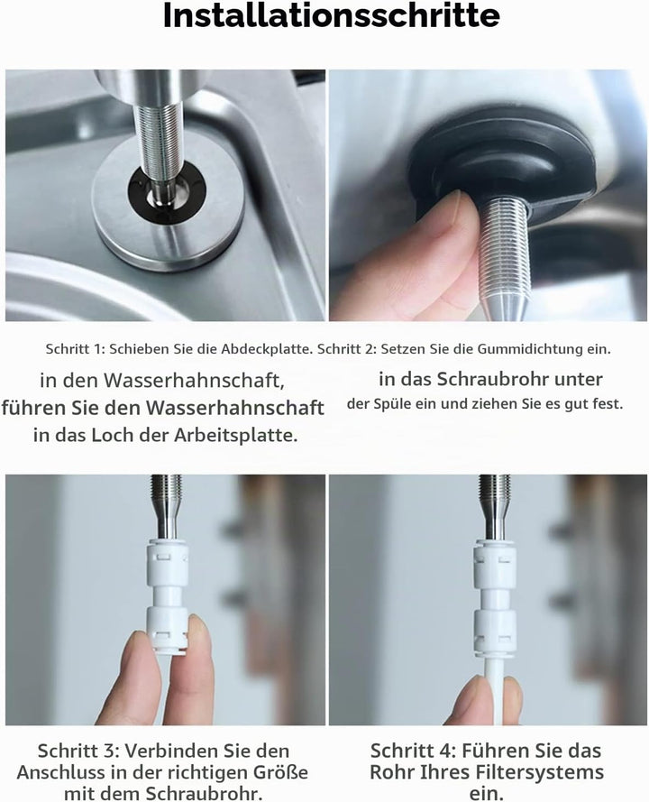 Trinkwasserhahn, einfach zu installierender Spülbecken-Wasserfilter-Wasserhahn, bleifreier Umkehrosm