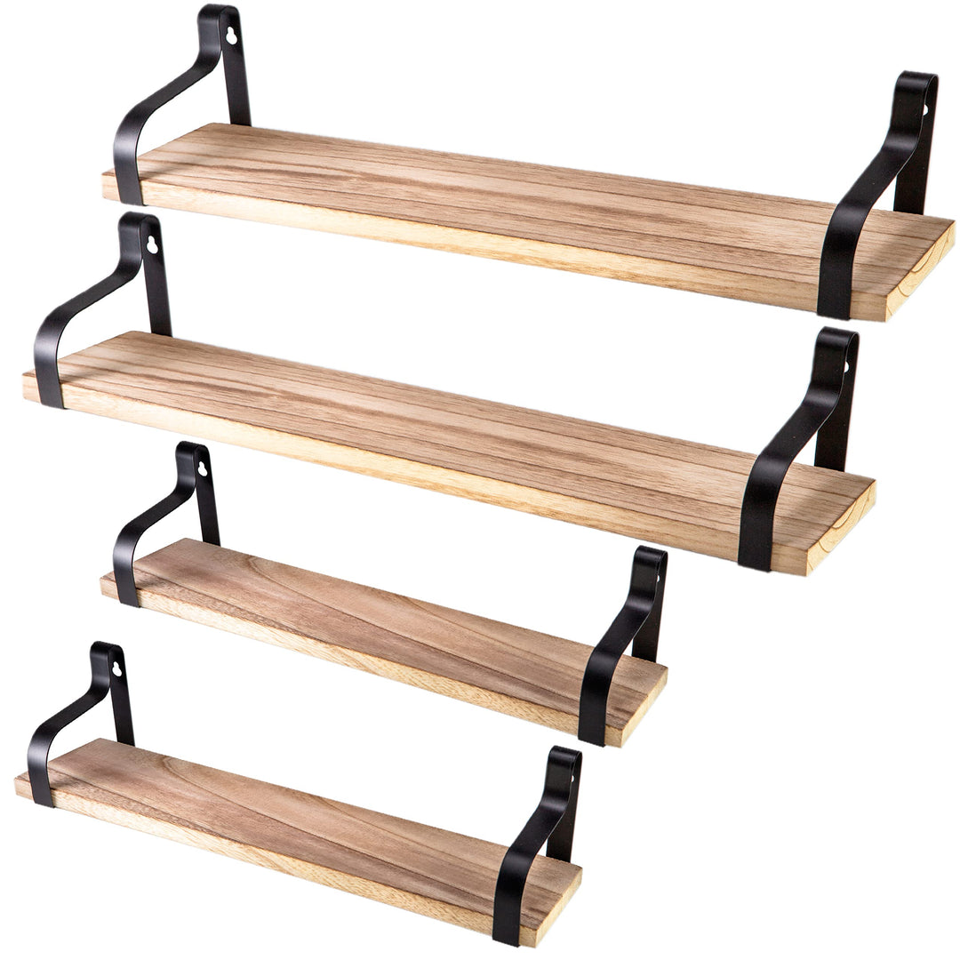 Nature Supplies | 4er-Set Rustikale Schweberegale | Regale Für Wände | Wandregal Holz | Regale &amp; Abl