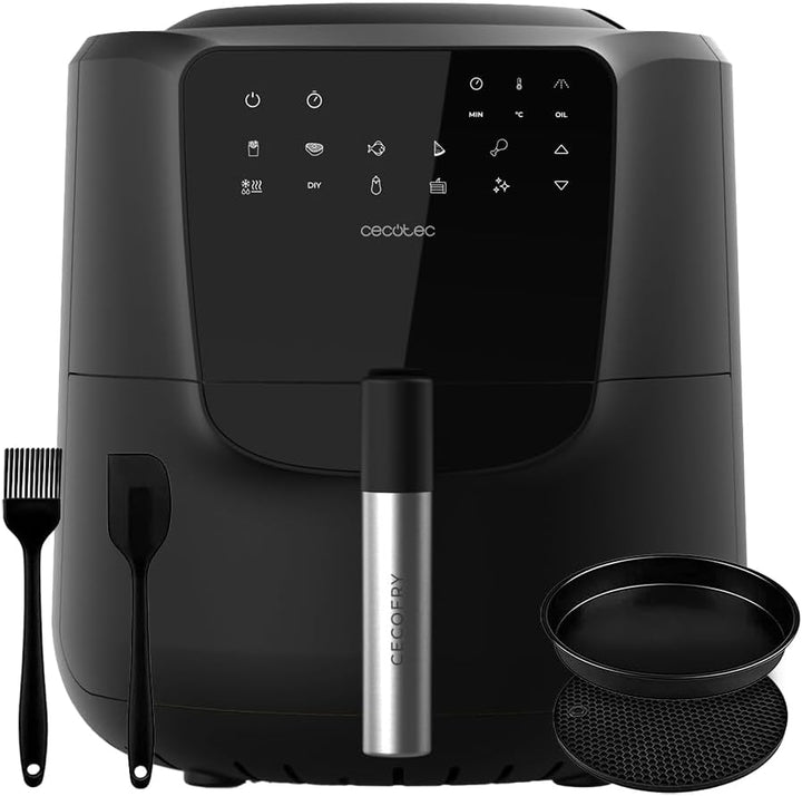 Cecotec Cecofry Rain Pack Luftfritteuse, ölfrei, 5,5 l, mit Zubehör, 1550 W, eingebautes Ölspray, au
