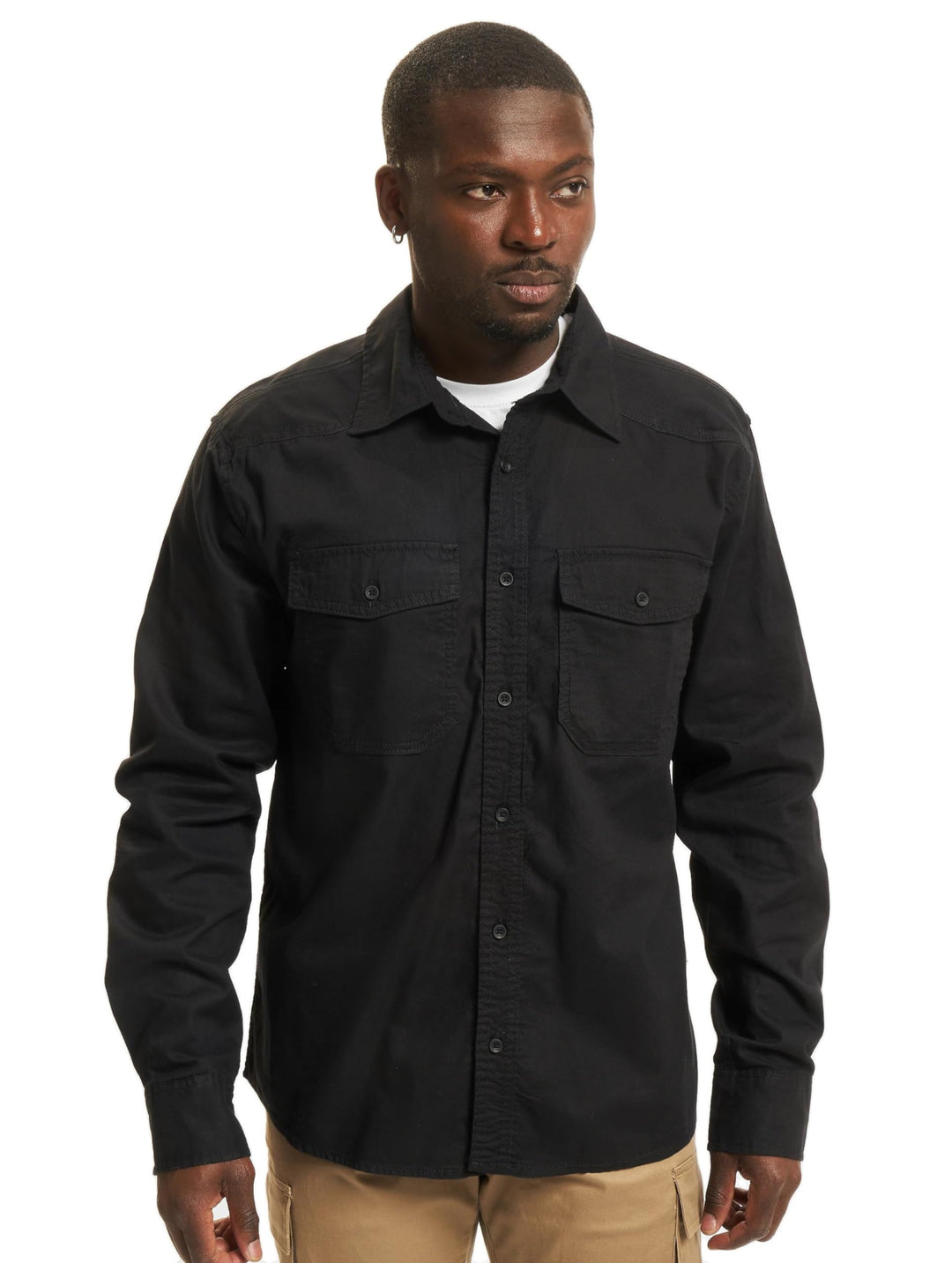 Brandit Flanellshirt Männer Flanellhemd schwarz Basics S Schwarz, S Schwarz