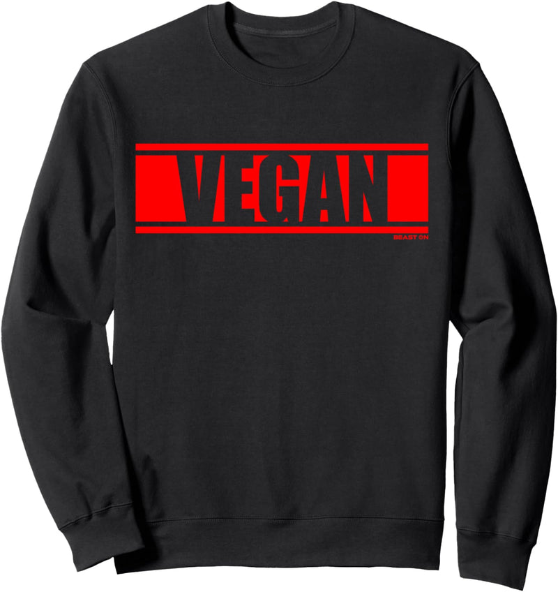 Vegan Rot Veganer Vegetarier rote Schrift Druck Motiv Sweatshirt