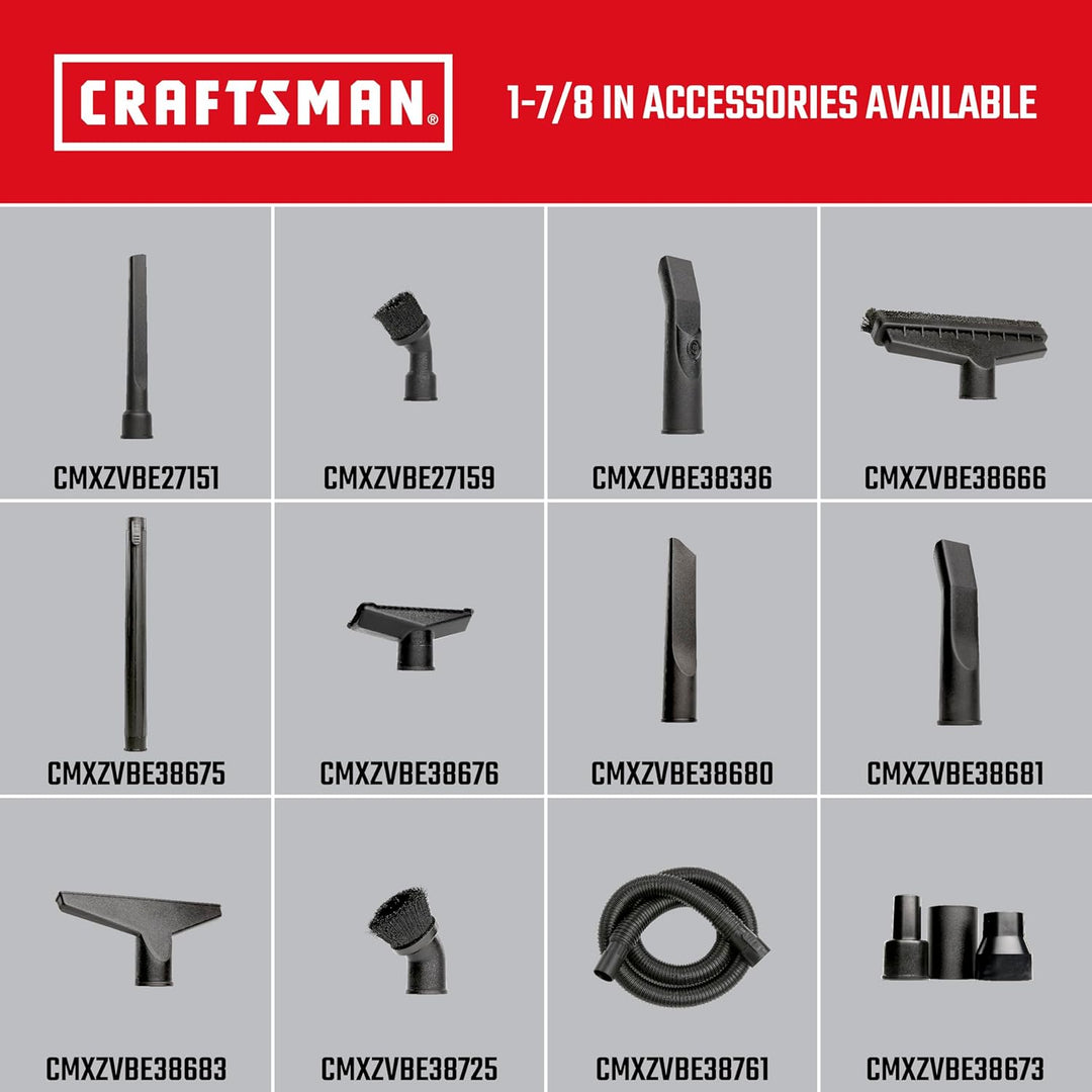 CRAFTSMAN CMXZVBE38761 1-7/20.3 cm x 2,1 m POS-I-LOCK Nass-Trockensauger-Schlauchaufsatz, industriel