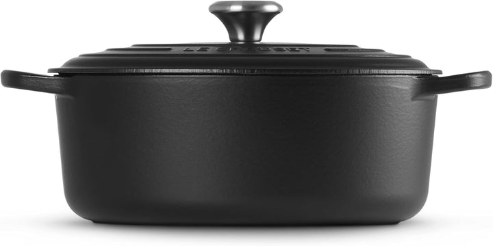 Signature Le Creuset Ovaler Bräter aus Gusseisen 29 cm, Schwarz matt, 29 cm, Schwarz matt