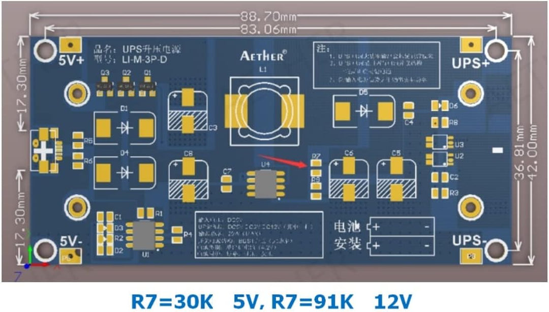 1 Stück 5V 3A 18650 USV unterbrechungsfreie Stromversorgung Type-C -USB-Lithium-Batterieladegerät
