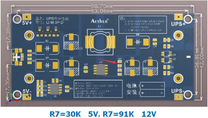 1 Stück 5V 3A 18650 USV unterbrechungsfreie Stromversorgung Type-C -USB-Lithium-Batterieladegerät