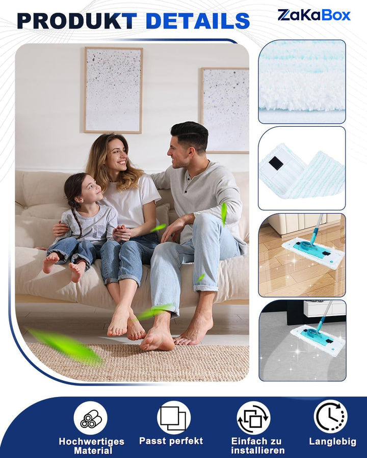 5 Stück Wischbezüge Kompatibel mit Leifheit Clean Twist M Ergo Micro Duo, Kompatibel mit Leifheit Bo