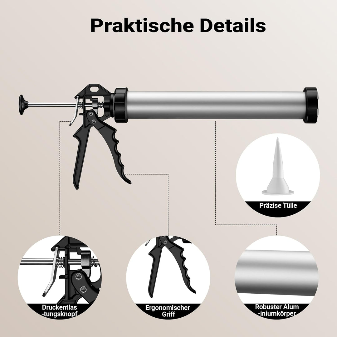 Aluminium Kartuschenpresse 600 Silikonspritze 380 mm, 380 mm