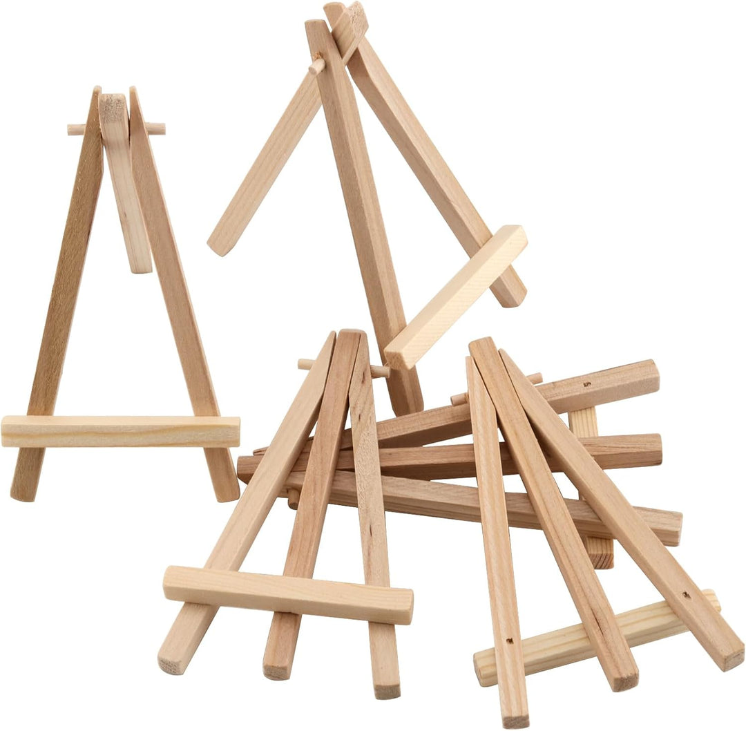 30 Stück 8 x 15cm Mini Staffelei Holz, Klein Staffelei Tischstaffelei Holz Bilderständer, Desktop St