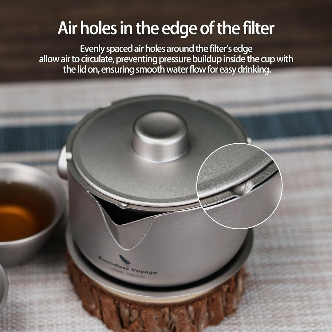 Boundless Voyage Titan Doppelschicht Teebereiter mit Filterdeckel Ultraleichte Teekanne Anti-Verbrüh