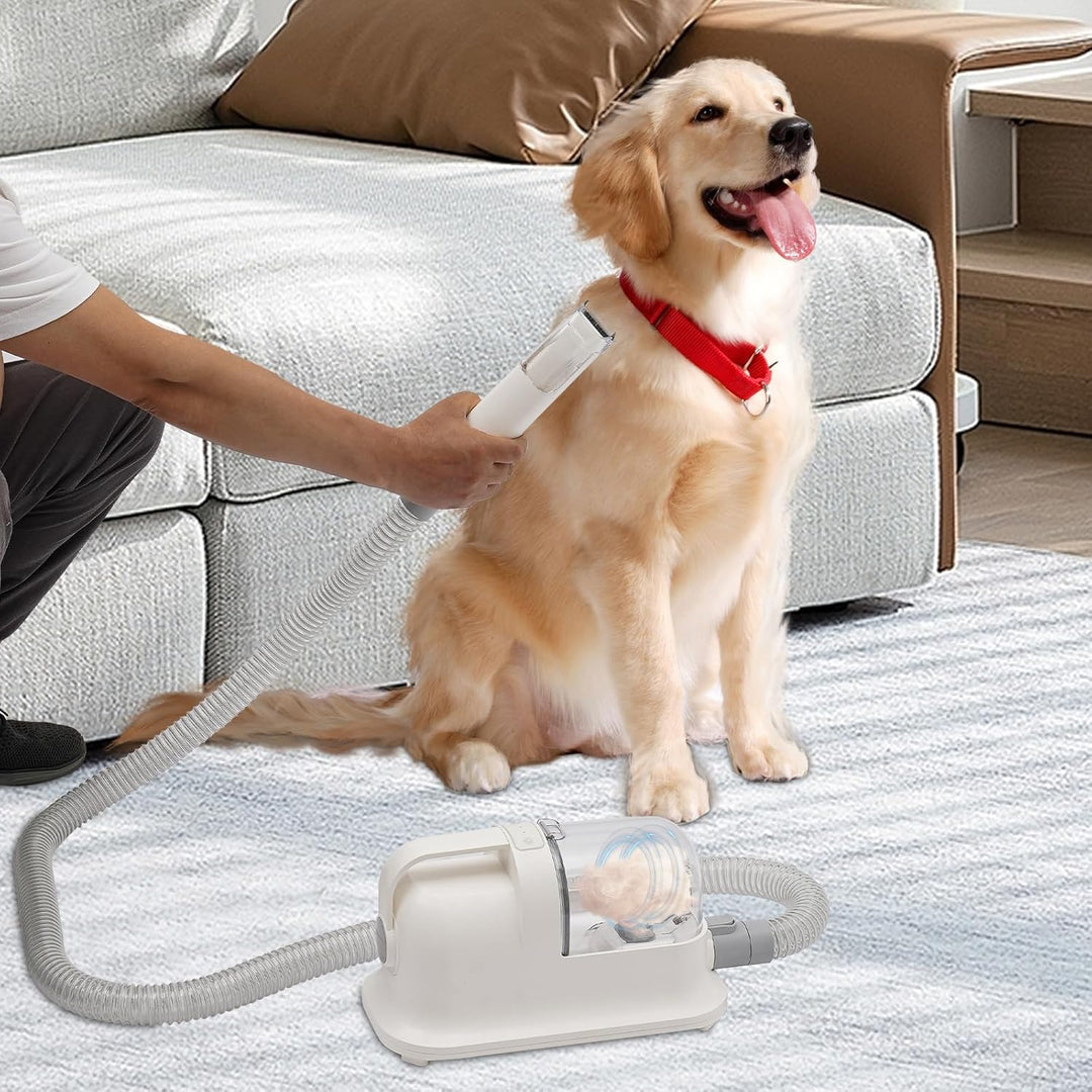 3-in-1 Hundeschermaschine mit Rasierens, Kämmens und Saugens | Tierhaarschneidemaschine für Hunde &