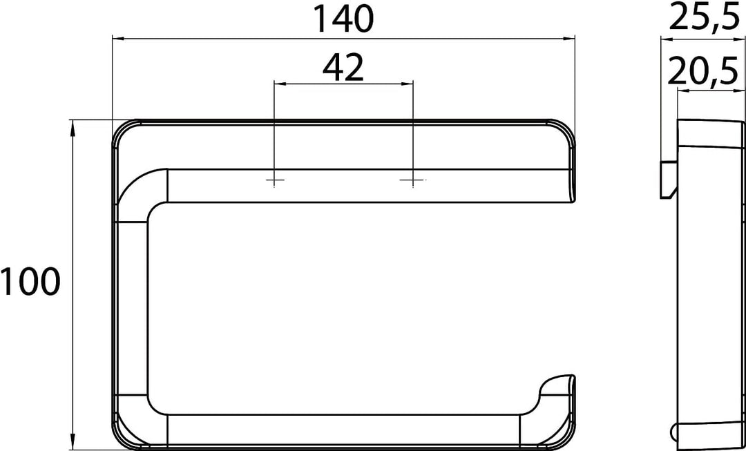 emco TREND Papierhalter ohne Deckel, eleganter Toilettenpapierhalter zum Schrauben aus Metall, hochw