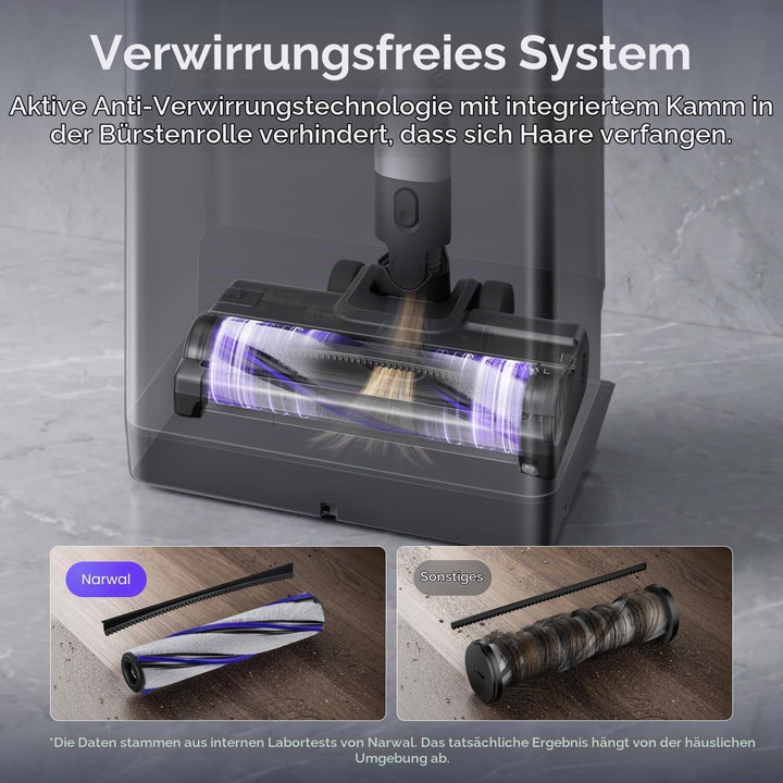 NARWAL V50 Cube Akku‑Staubsauger mit Auto‑Empty‑Absaugstation, Grau, V50 Cube