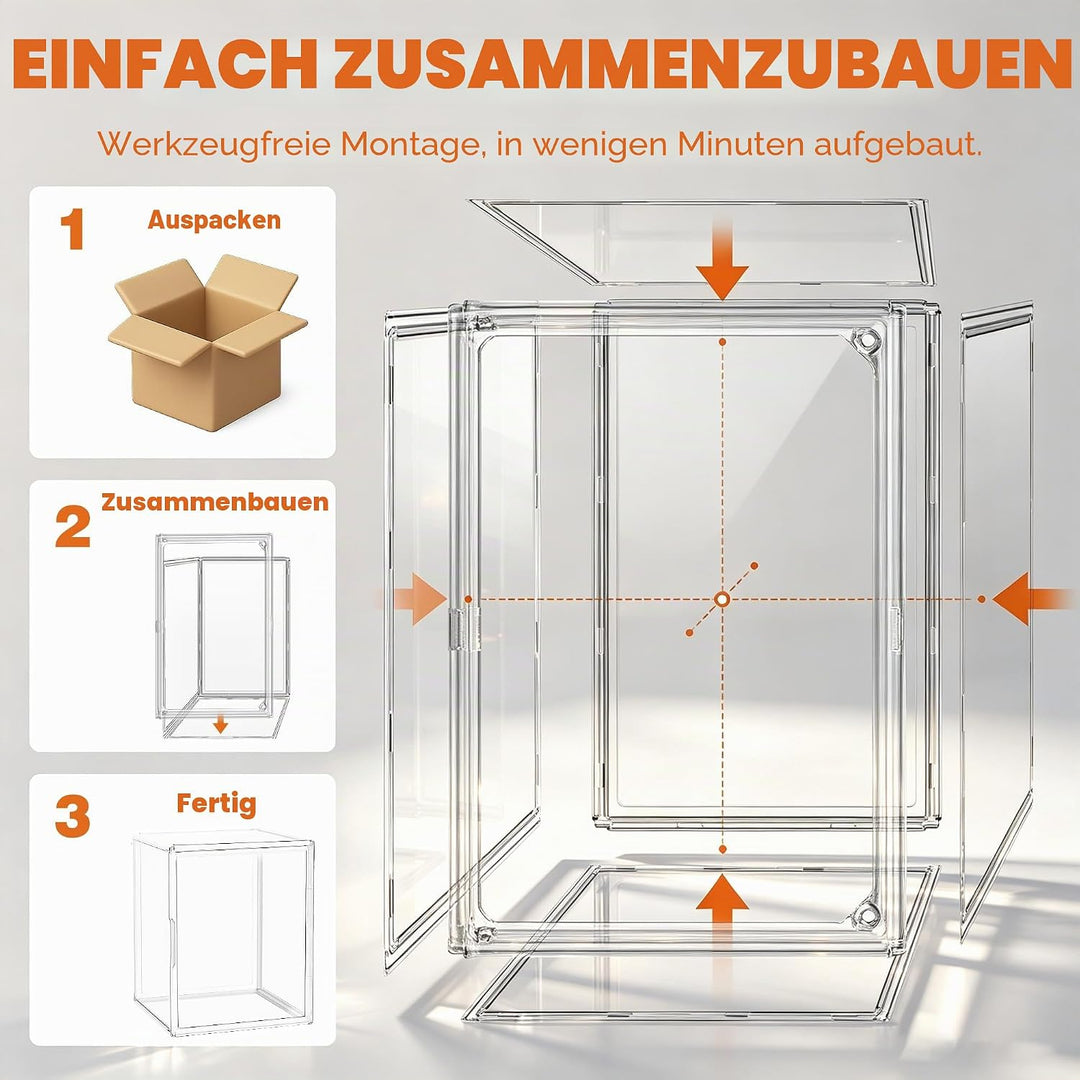5 Stück Schuhaufbewahrungsbox, XXX-Grosse Extra grosse Acryl Display Case Transparente Sneaker Schuh