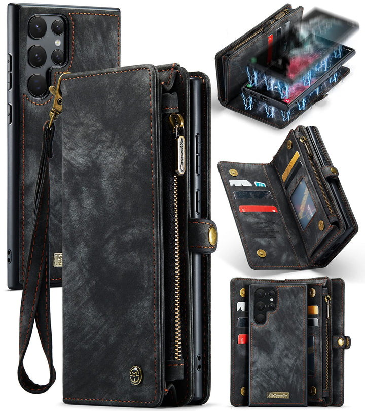 UFinetech 2-in-1 Luxus Samsung Galaxy Note 20 Hülle Case Tasche Magnetische Gute Flip Kartenfach Ket