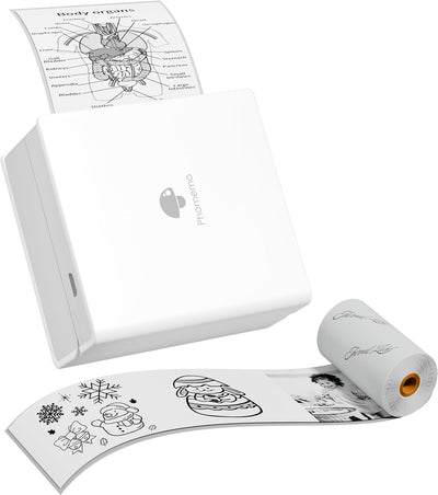 Phomemo M02 Mini Drucker für Smartphone, Kleiner Thermodrucker Bluetooth Sticker Drucker, Kompatibel