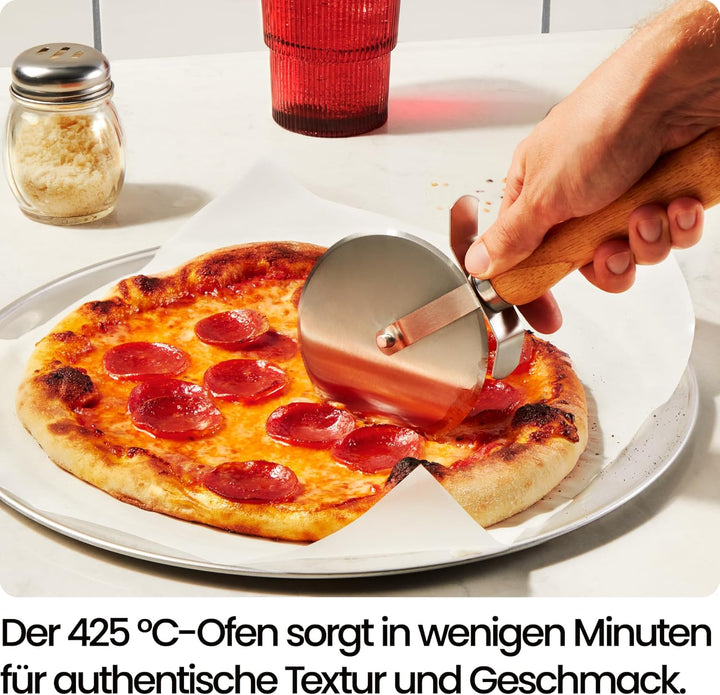 CHEFMAN Elektrischer Pizzaofen für drinnen und draussen, tragbarer Pizzaofen 30 cm für Neapolitaner,