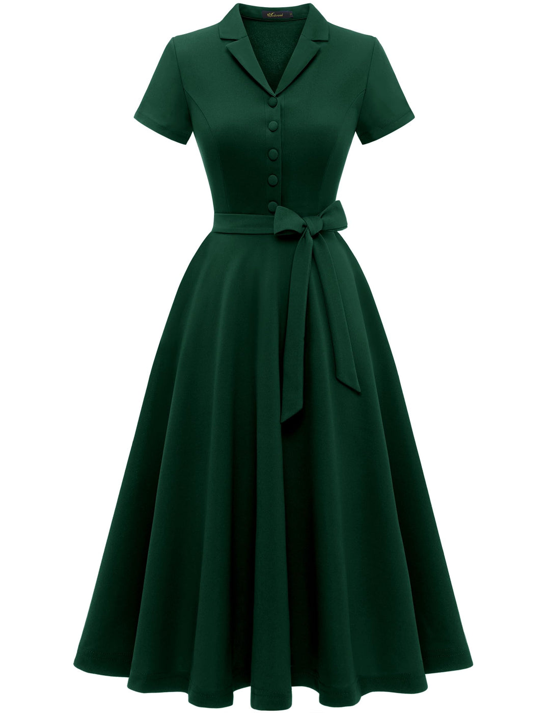 Wedtrend Vintage Cocktailkleid Damen A Linie Midilang V-Ausschnitt Abendkleid Elegant Freizeitkleide