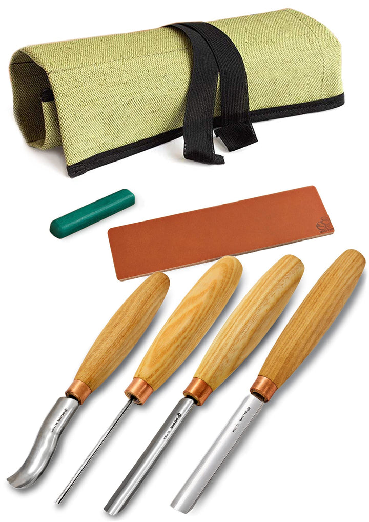 Meissel-Set zum Holzschnitzen SC01 – Hohlmeissel Holzschnitzwerkzeug-Set in der Werkzeugtasche mit S