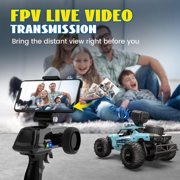 DEERC Ferngesteuertes Auto 1:16 RC Truck mit 720P Kamera Foto WiFi Übertragung 2.4Ghz 2 Akku 60 Minu