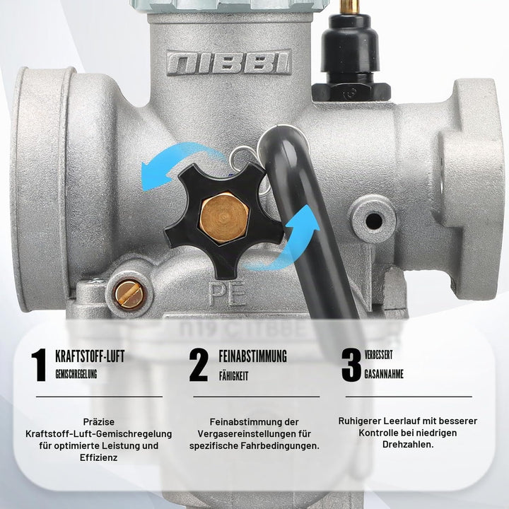 NIBBI PE24mm Vergaser für 140cc-150cc Flansch Motorrad Motor Vergaser mit Carb Jets PE-Flansch-24mm,