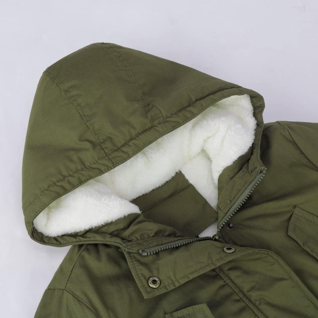YYNUDA Wintermantel Damen Warm Gefüttert Winter Parka Mittellang Winterjacke Winterparka mit Fellkap