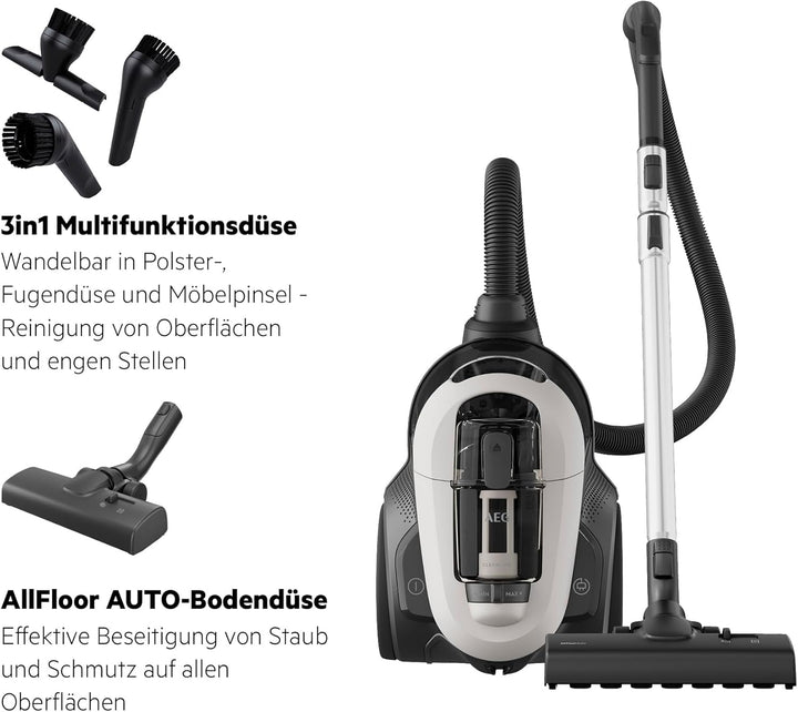 AEG CLEAN 6000 Staubsauger Beutellos, Starke Zyklontechnologie 700 W, AllFloor Bodendüse, 6-stufige