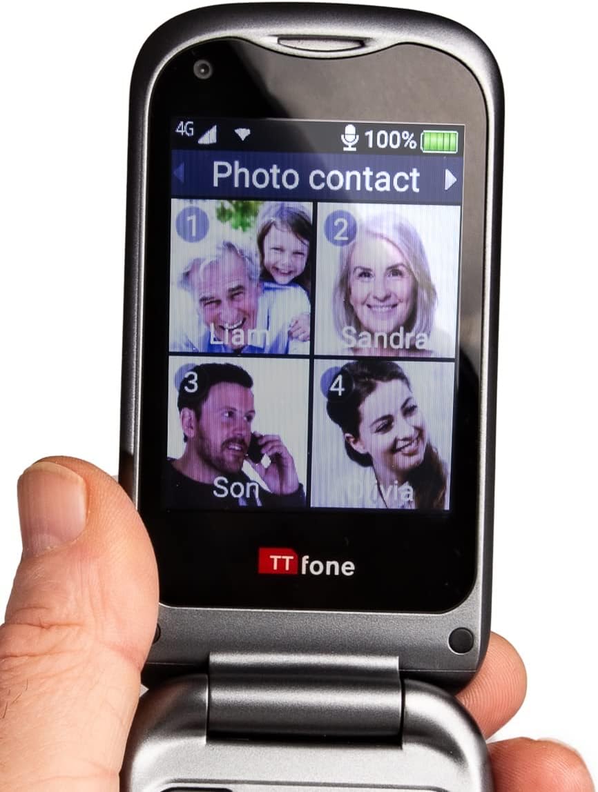 TTfone TT970 Whatsapp 4G Touchscreen Senior Big Button Flip Handy - mit 8MP Kamera und Hörgerät komp